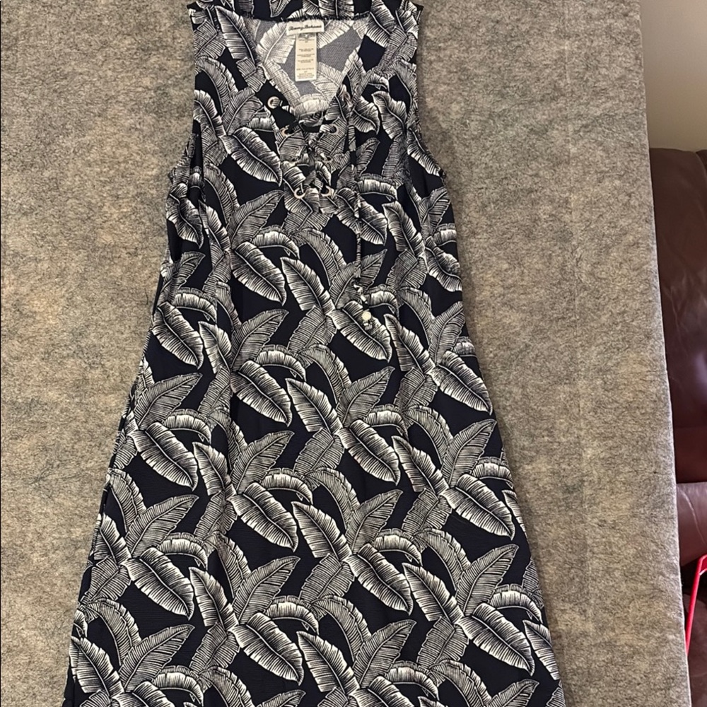 Tommy Bahama Blue and White Halter Midi Dress